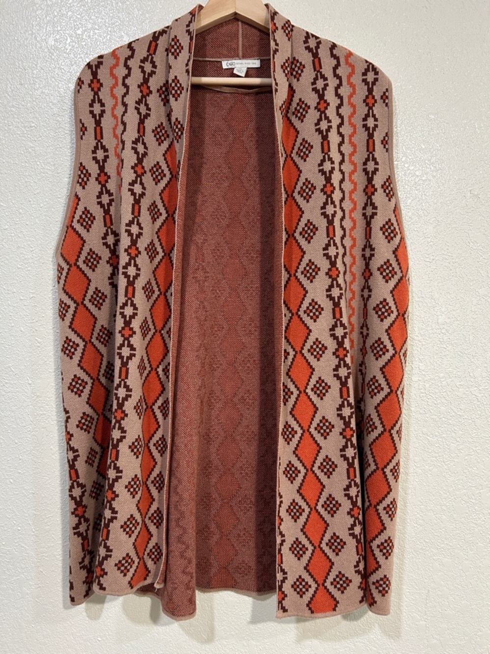 Cato Heathered Rust Knit Open Front Cardigan Sweater Womens Sz XL